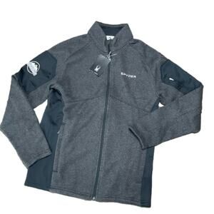 Spyder Men's Jacket Empire Full Zip Black Gray Mdi Weight Medium NEW